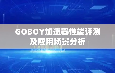 GOBOY加速器性能评测及应用场景分析 GOBOY加速器性能评测及应用场景分析