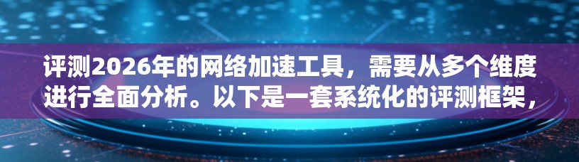 评测2026年的网络加速工具,需要从多个维度进行全面分析。以下是一套系统化的评测框架,帮助你全面了解各个工具的性能和适用性 评测2026年的网络加速工具,需要从多个维度进行全面分析。以下是一套系统化的评测框架,帮助你全面了解各个工具的性能和适用性